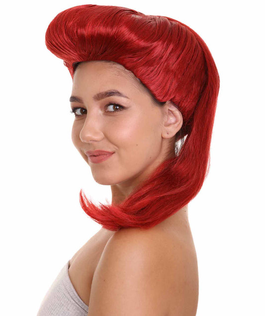 Wigs2you H-5234レディースミディアム長さマゼンタストレートポニーテールコスプレウィッグプレミアム通気性キャップレスキャップ