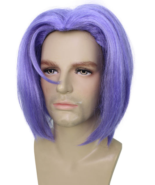メンズ H-6260 日本の漫画キャラクター 悪魔 ショート パープル ウィッグ ハロウィーンに最適 難燃性合成繊維