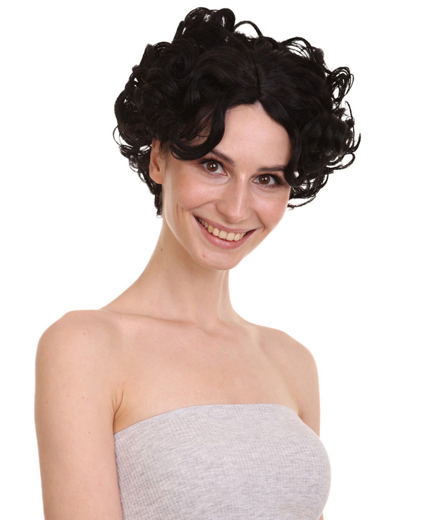 Wigs2you ハロウィンパーティ プレミアムレディース H-2021 着用しやすく とても快適 40年代のベティブラックウィッグの経験