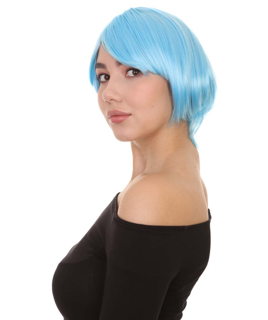 ハロウィンパーティープレミアム H-2550 パーティーショートブルーウィッグ 華麗なレディースウィッグでのダッパーからダッシングへの変身