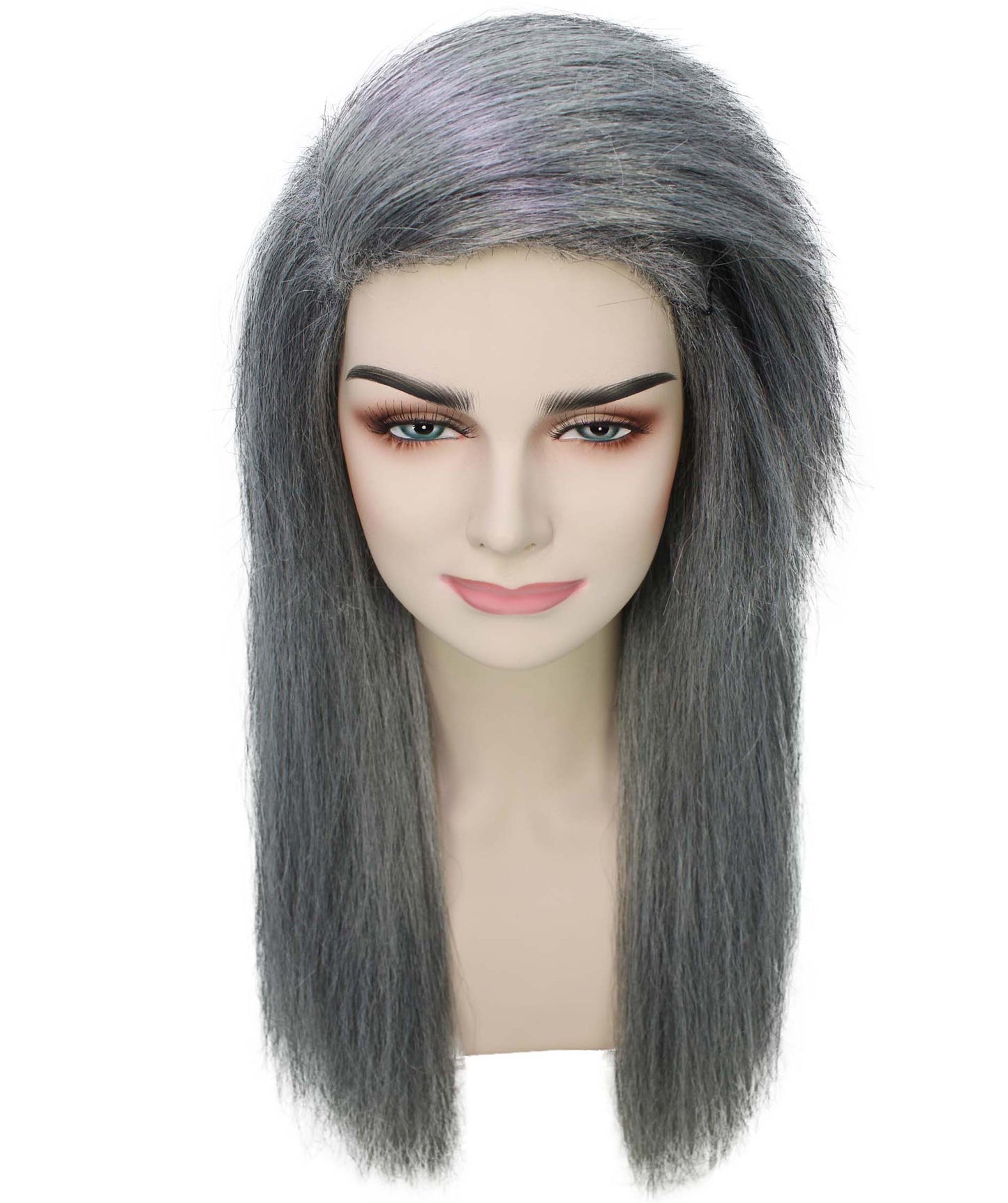 女性用ロングストレートサイドパートコスプレウィッグ グレー H-5220_28 ファンシースタイル プレミアムハロウィンパーティーウィッグコレクション