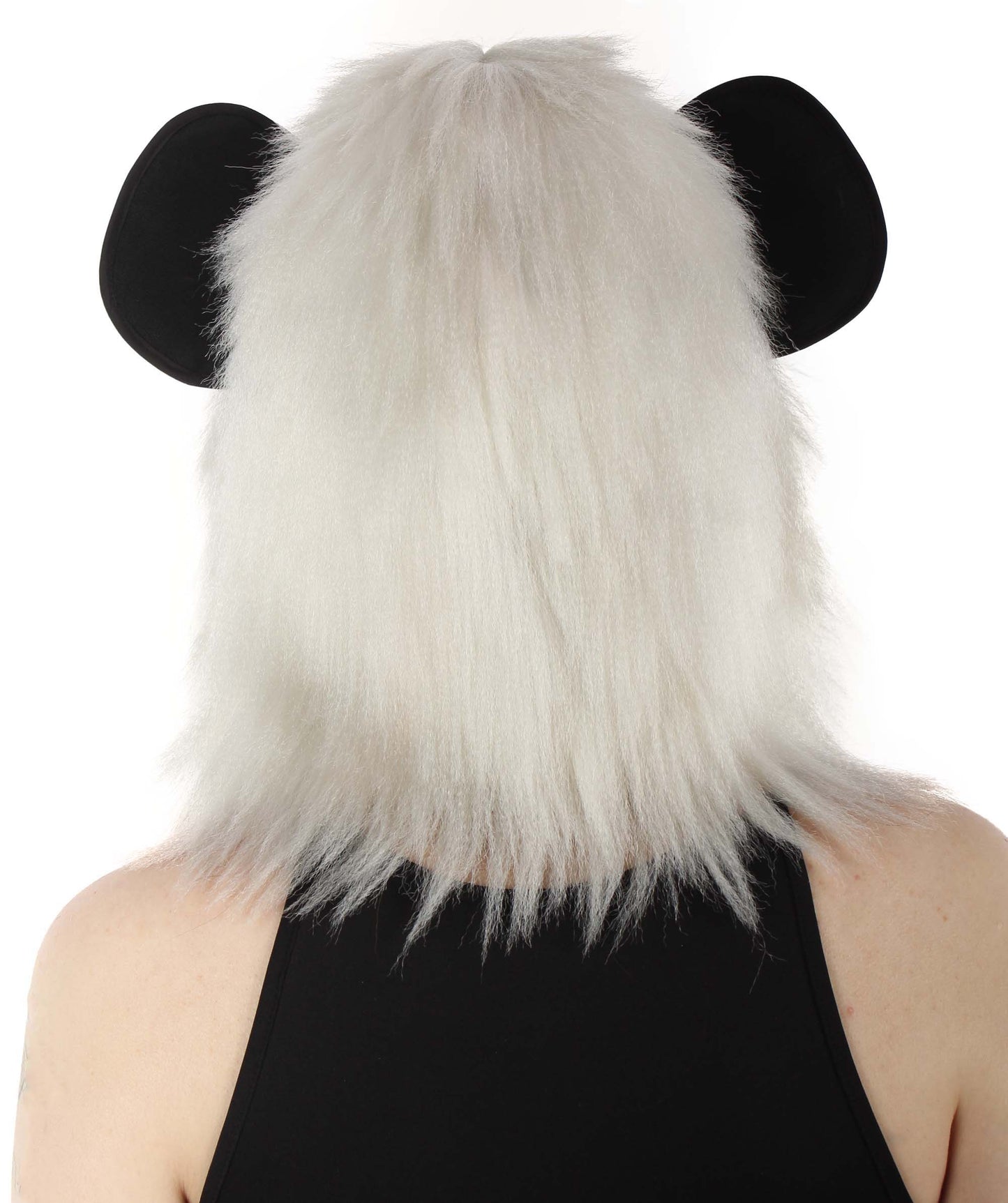 ハロウィンパーティ プレミアムレディース H-5384 ホワイトとブラックパンダウィッグ 合成繊維の髪