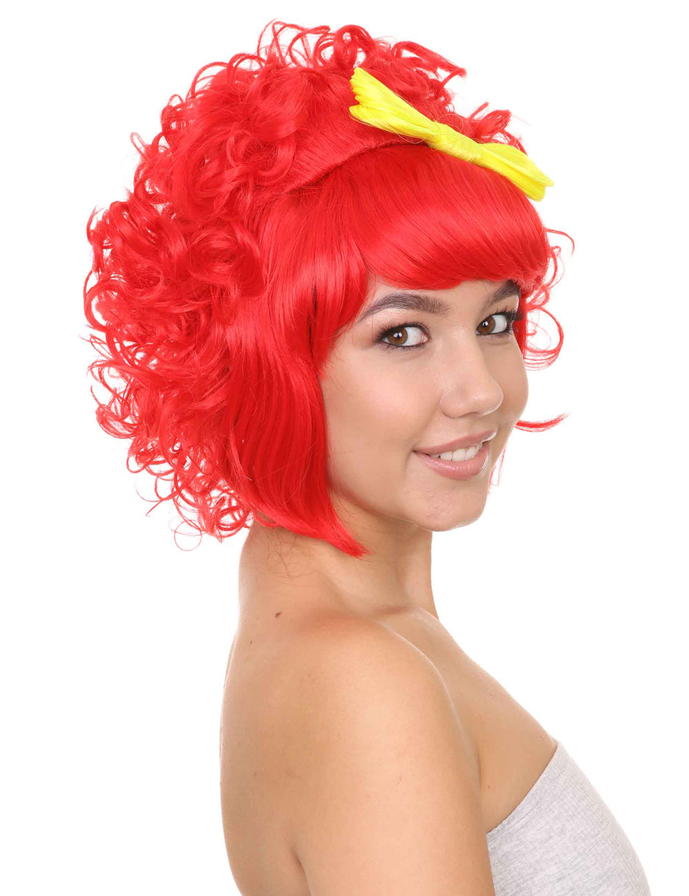 レディウィッグ レディーススーパーサイズジャンボキャラクターレッドコスプレハロウィンウィッグ プレミアム通気性キャップレスキャップ H-287