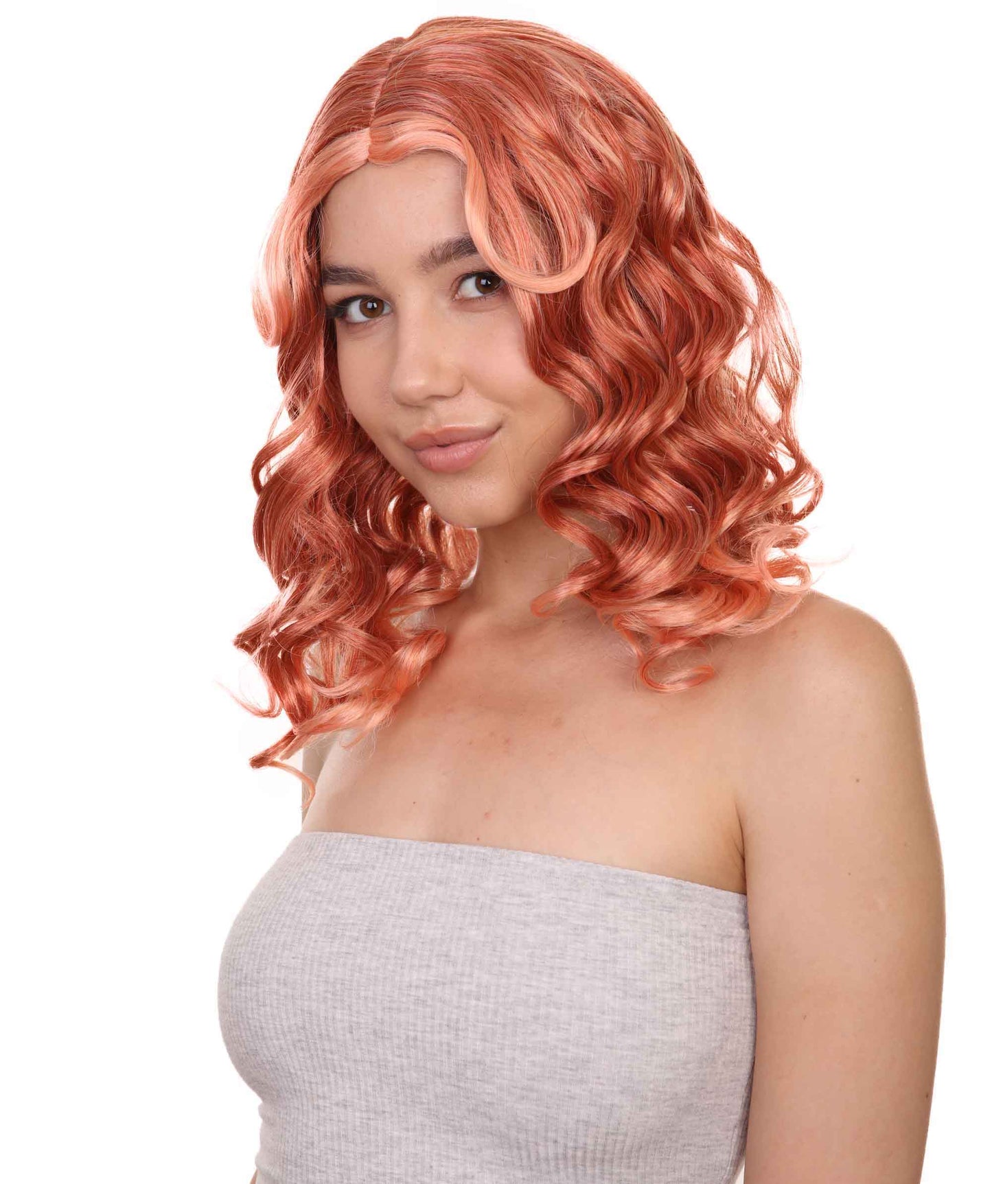Wigs2you ハロウィンパーティープレミアム レディース H-1083 アリスウィッグ 鏡の国のアリス ピーチ色