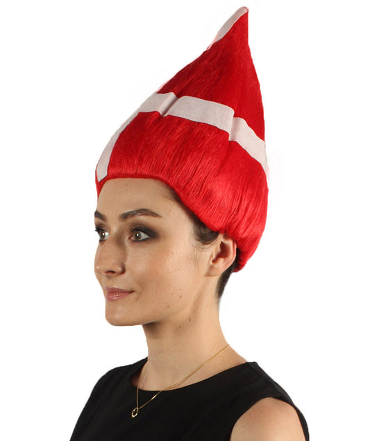 女性用コスプレウィッグ デンマーク国旗 トロールスタイル H-3995 国の誇り プレミアム通気性キャップレスキャップ