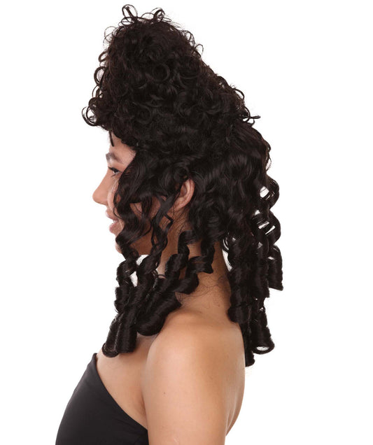ウィメンズ ルネサンスコロニアルダークブラウンカーリーウィッグ H-4155 プレミアムウィッグコレクション 通気性のキャップレスキャップ