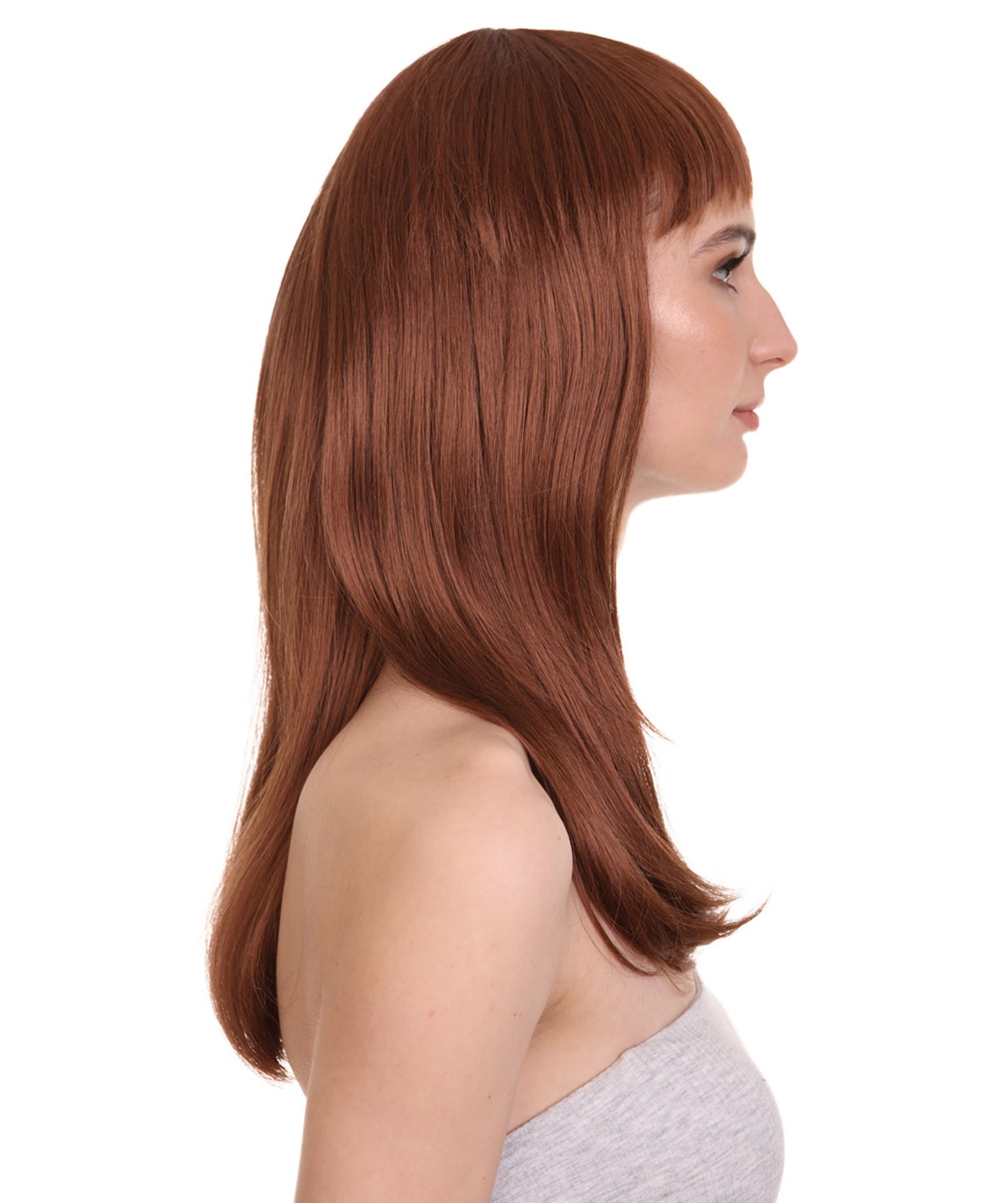 Wigs2you ハロウィン パーティー プレミアム レディース H-1066 とても快適なグラマー グリーン ウィッグ オーバーン ブラウン色