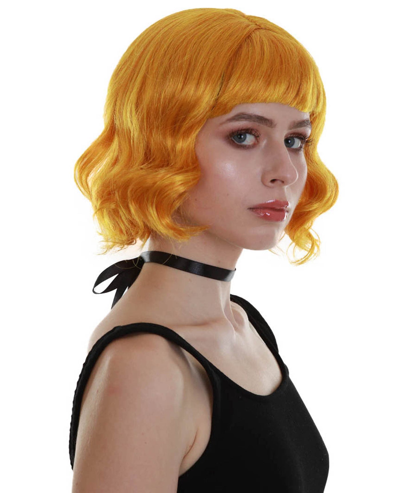 ハロウィンパーティープレミアム レディース H-5348 ゴールド ウェービー ショルダーレングス トレンディ レイ・オブ・ライトウィッグ