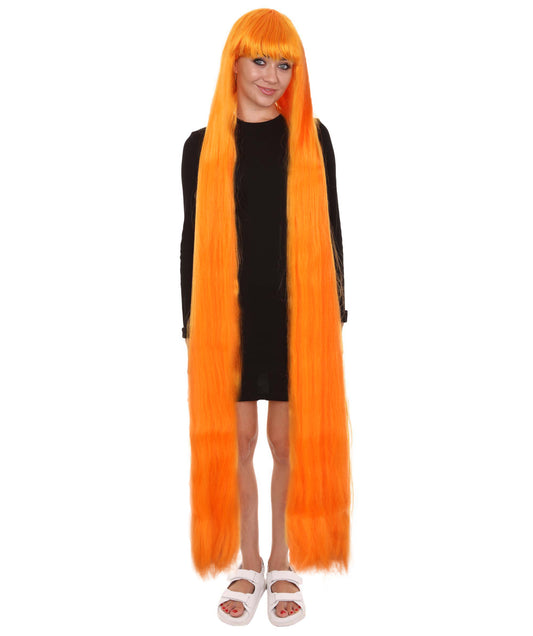 ハロウィンパーティー プレミアム レディース H-3224 アニメーション プリンセス 60 エクストラ ロング オレンジ ウィッグ