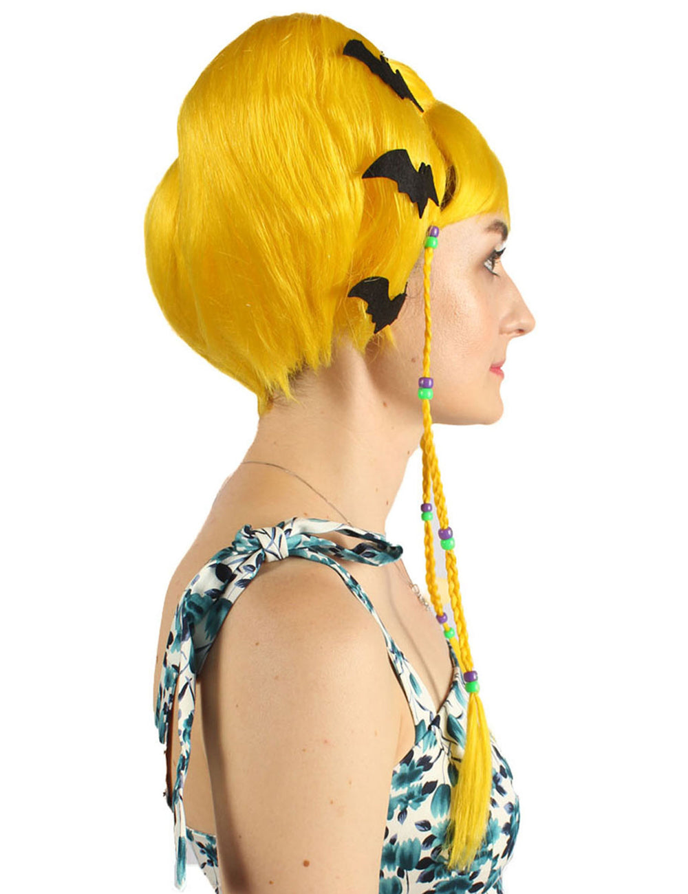 Wigs2you ハロウィンパーティープレミアム レディース H-698 バットエンジェルウィッグ イエロー色