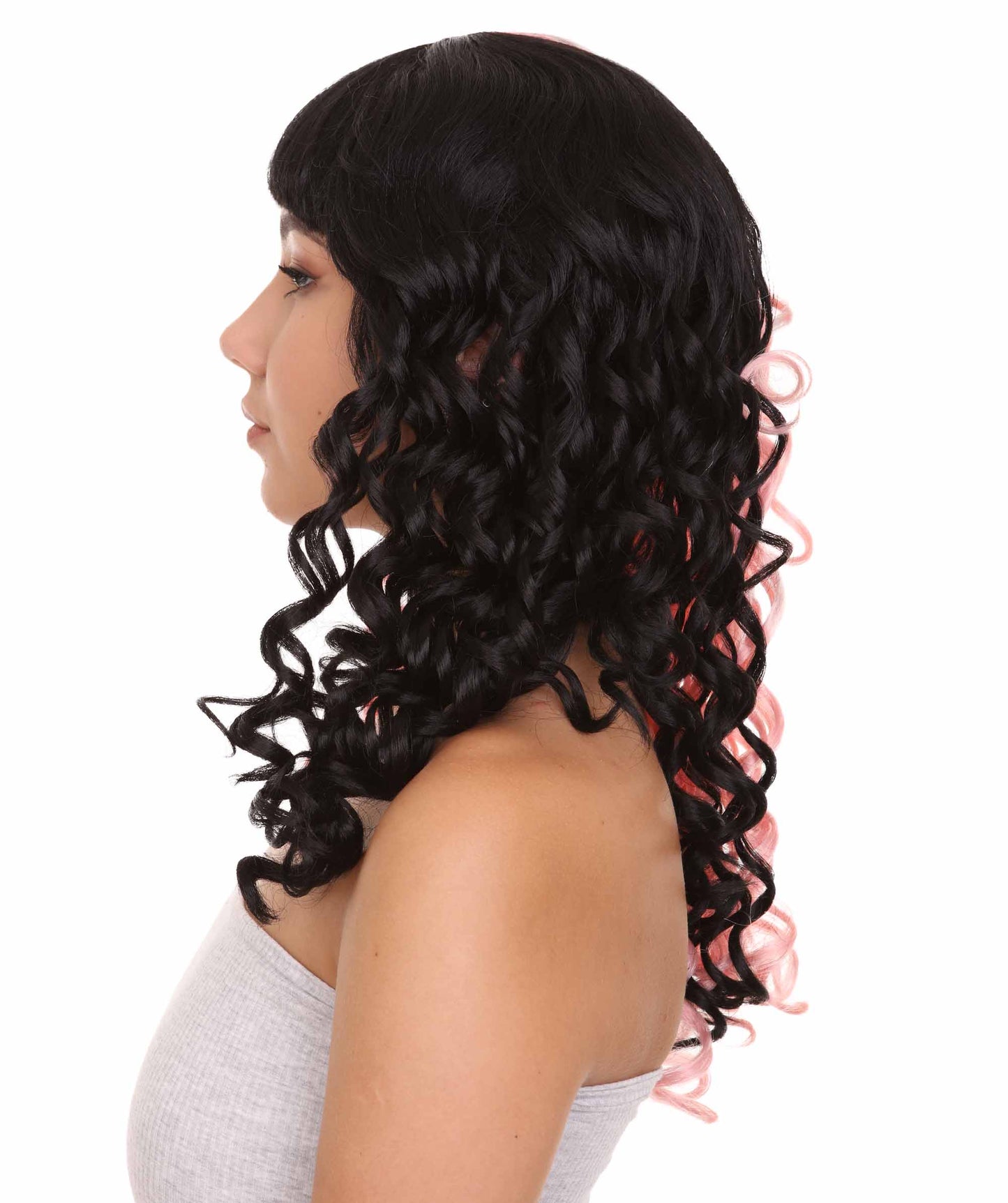 Wigs2youハロウィンパーティープレミアムレディースH-1873 着けやすい 非常に快適 限定!Melanie Martinezピンクと黒のコスプレウィッグ
