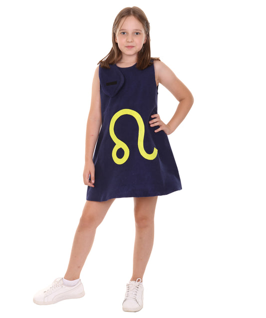 子供用ガール 12 JCO-256(Kids) 獅子座の星座 パーティー トロール ドレス コスチューム ブルー ハロウィン コスチューム