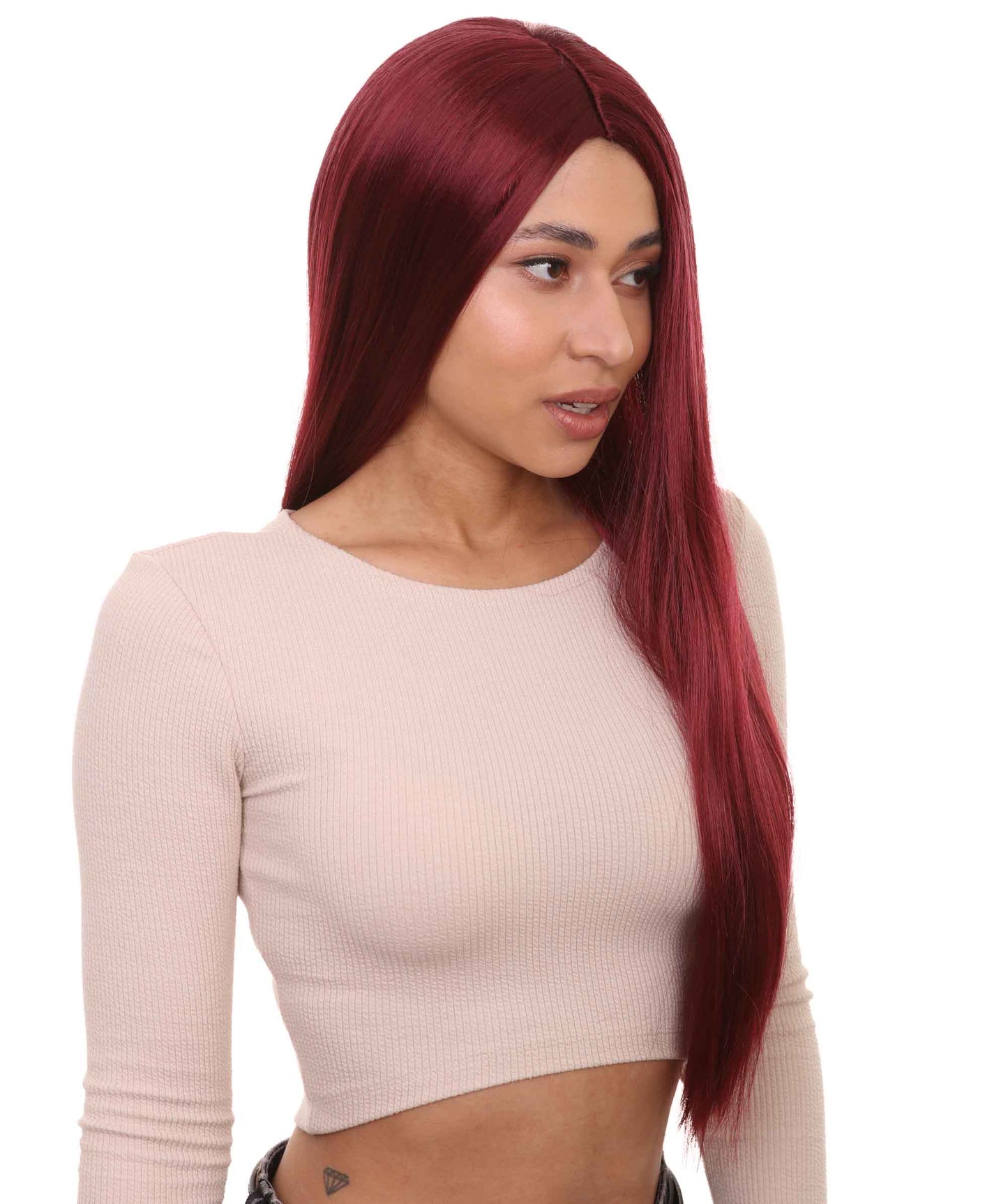 Wigs2you ハロウィンパーティープレミアム H-850 悪の花嫁 II 女性ウィッグ バーガンディカラー