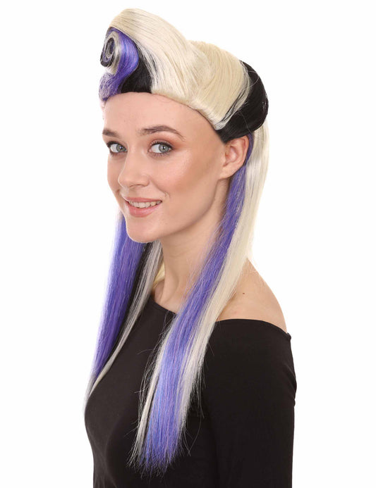 ミステリー アニー レディース ウィッグ ブロンドロングコスプレハロウィンウィッグ プレミアム通気性キャップレスキャップ H-286