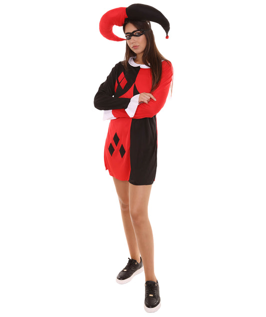 女性 JCP-138 のスペードポーカードレスコスチューム ブラックアンドレッド コスプレコスチューム