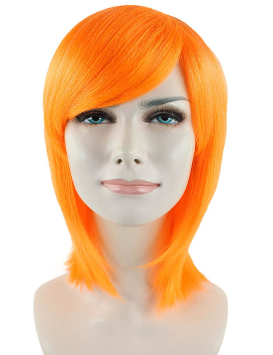 ハロウィンパーティープレミアム H-1419 女性用ショートオレンジウィッグ レディ ファンシーキャラクターファッションウィッグ