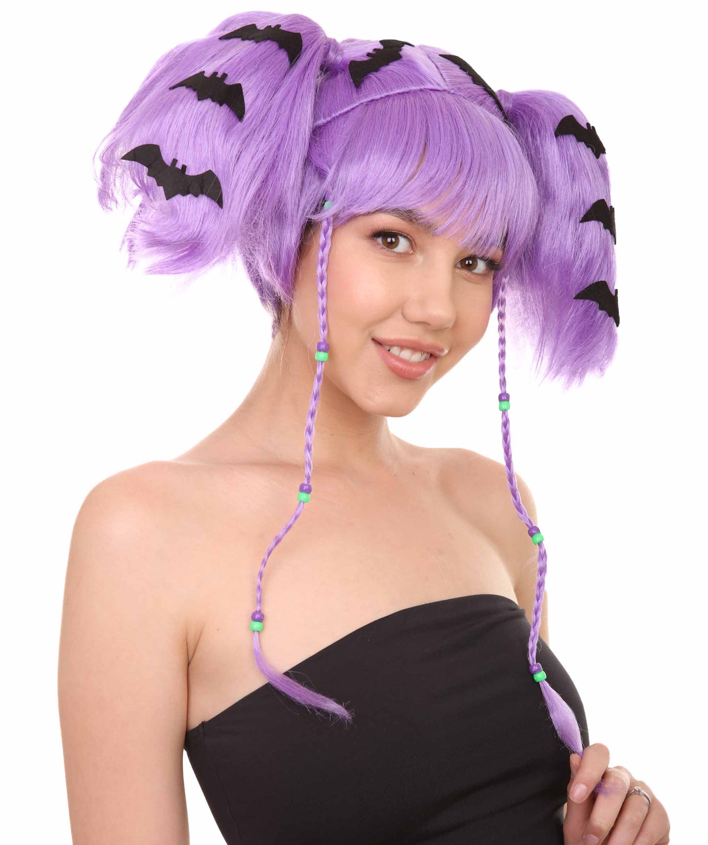 Wigs2you ハロウィンパーティープレミアム レディース H-707 バットエンジェルウィッグ ライラック色
