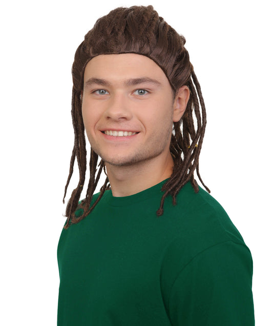 ハロウィンパーティープレミアム大人用メンズ「アサシン クリード オデッセイ」のアレキシオスの茶色のウィッグ H-5692