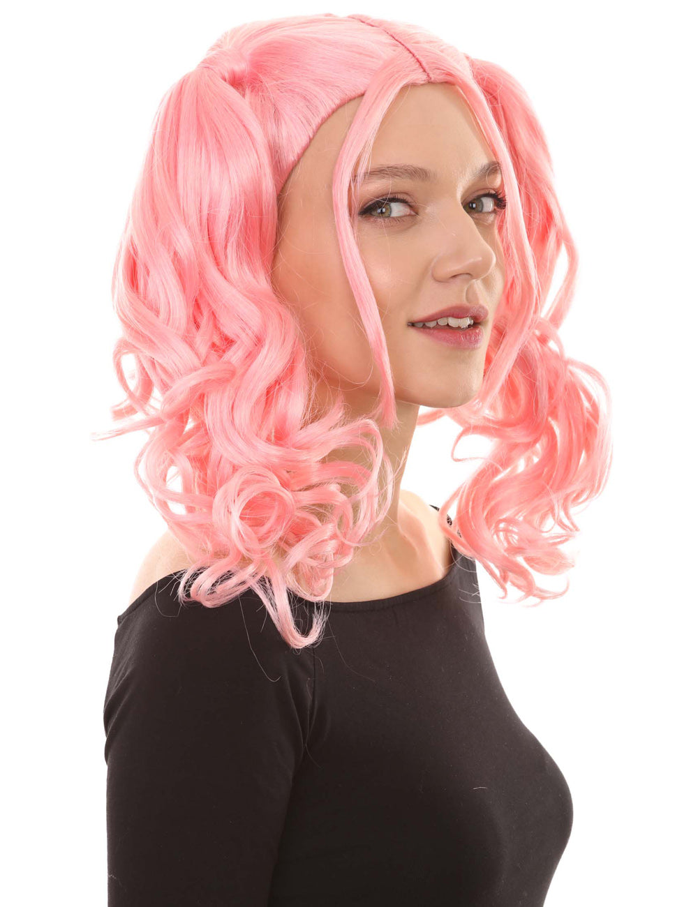 Wigs2you ハロウィンパーティー プレミアム レディース H-754 ドリー ピグテール ウィッグ コーラル色
