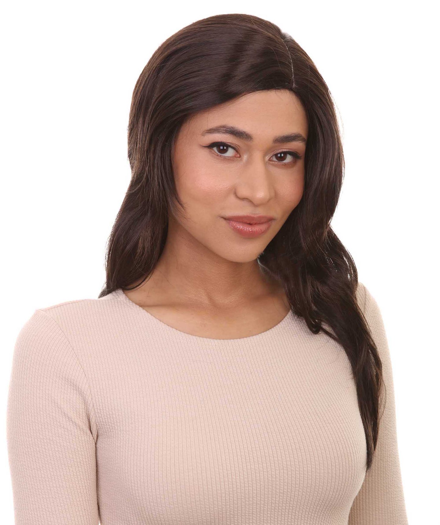 Wigs2you ハロウィンパーティープレミアム H-959 3レイヤーのパーティーガールウィッグ ダークブラウン色