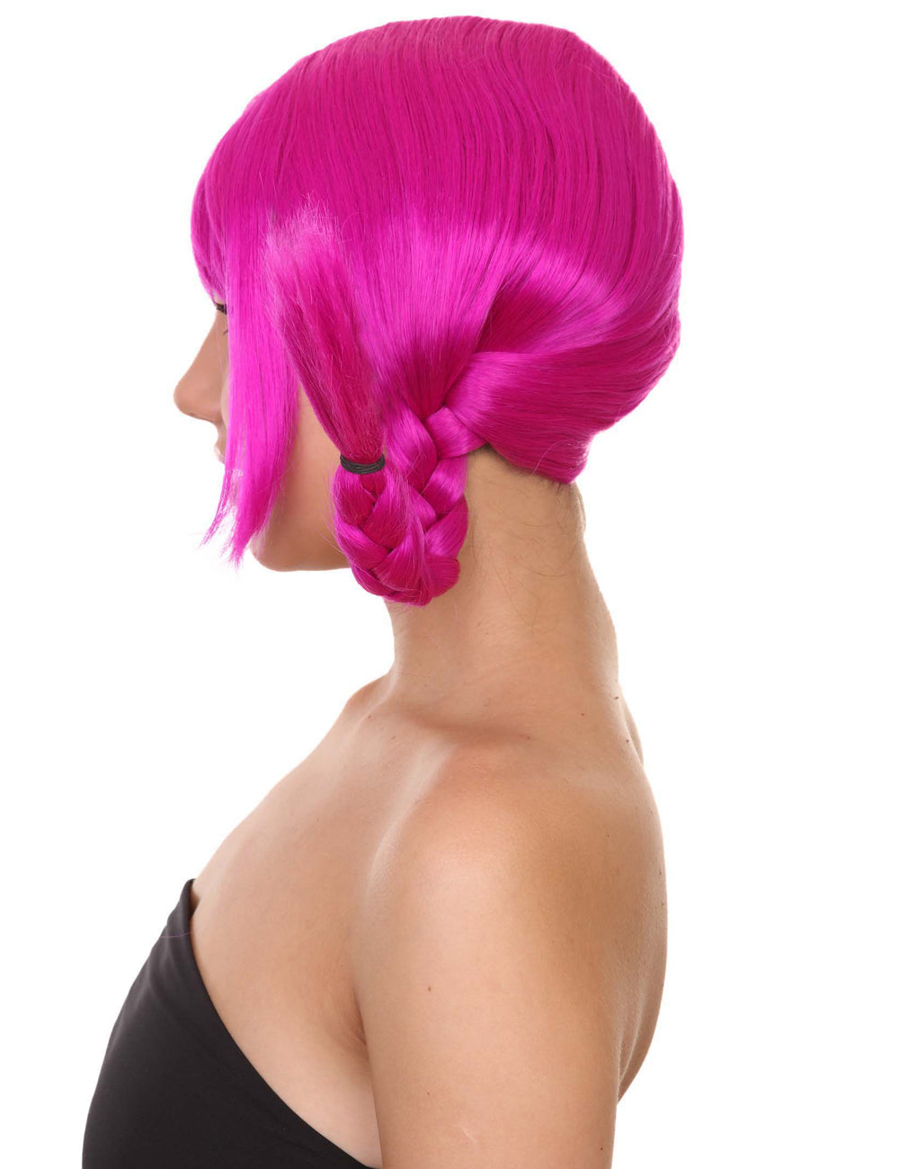 Wigs2you ハロウィン パーティー プレミアム レディース H-1644 簡単装着 とても快適 ピッピ ネオンパープル