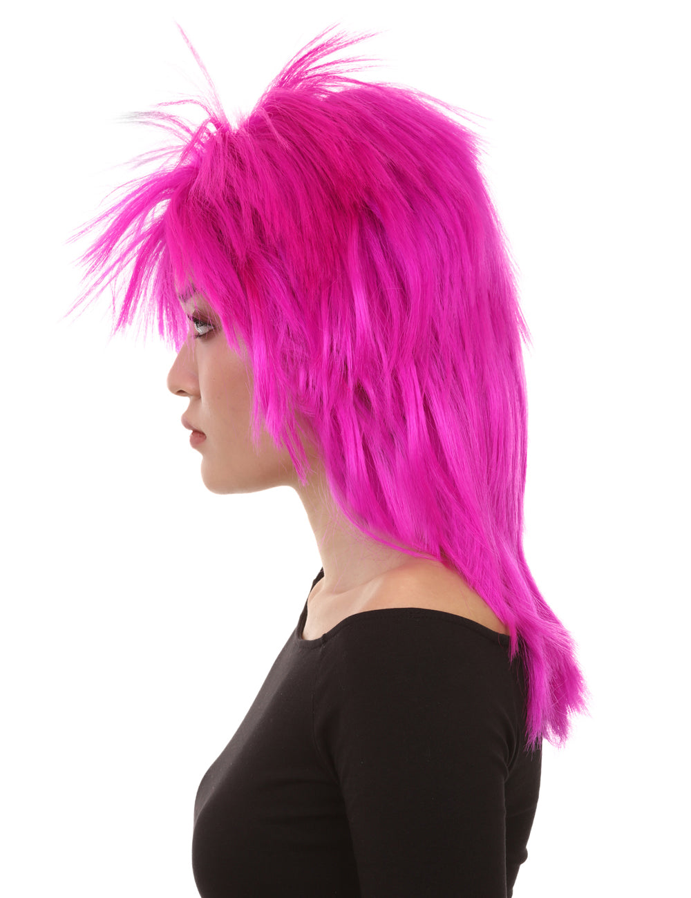 Wigs2you ハロウィンパーティープレミアム H-1340 着やすい快適なフィット感 80 年代女性ネオンフューシャロッカースタイルウィッグ