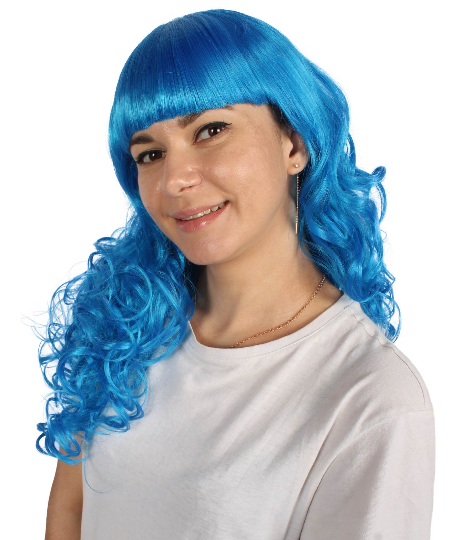 Wigs2you ハロウィン パーティー プレミアム H-818 バットマン 女性ジョーカー ウィッグ ロイヤルブルー色