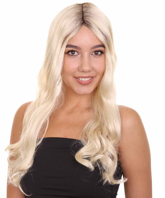 ハロウィンパーティープレミアム H-5256 女性用ミディアムレングスブロンドメイクアップアーティストウィッグ ブロンド