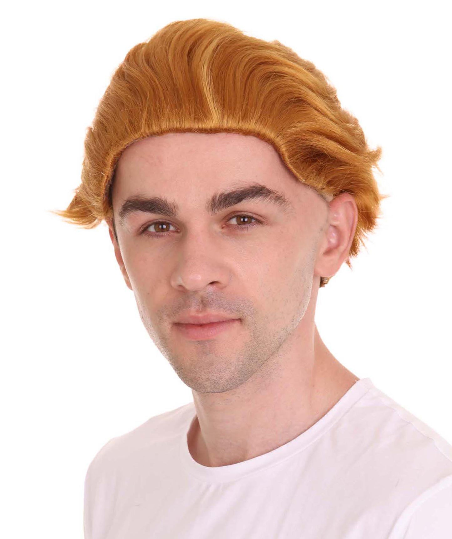 大人メンズ「インクレディブル・ファミリー2」ダッシュウィッグ ダシェル・パー ゴールデンブラウンウィッグとマスクセット H-4388 TV/映画ウィッグ プレミアム通気性キャップレスキャップ