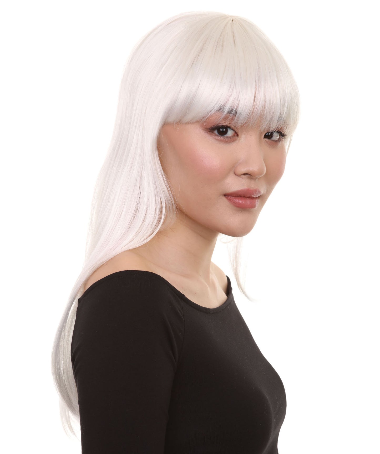 Wigs2you ハロウィンパーティープレミアムレディース H-1056 とても快適なグラマーグリーンウィッグ ホワイトカラー