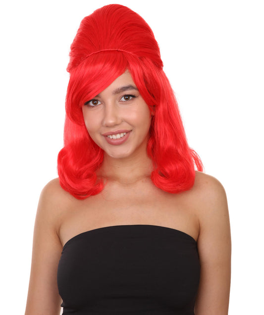 60's レッド レディースウィッグ H-2787 豪華スタイル ハロウィンパーティープレミアムウィッグ