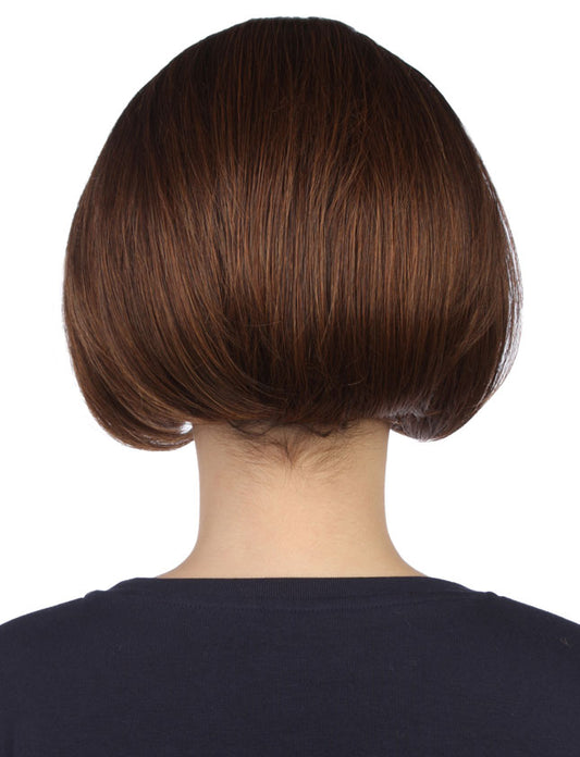 レディースファッション W-809B ショートスタイル チャコールゴールデンオーバンミックスハーフウィッグ ヒートスタイル可能 合成繊維
