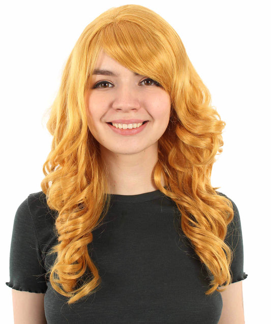 マーメイドフェアリーテールウィッグ ゴールド H-5380_4 長いウェービー コスプレ ハロウィーン衣装 パーティーヘア 合成繊維