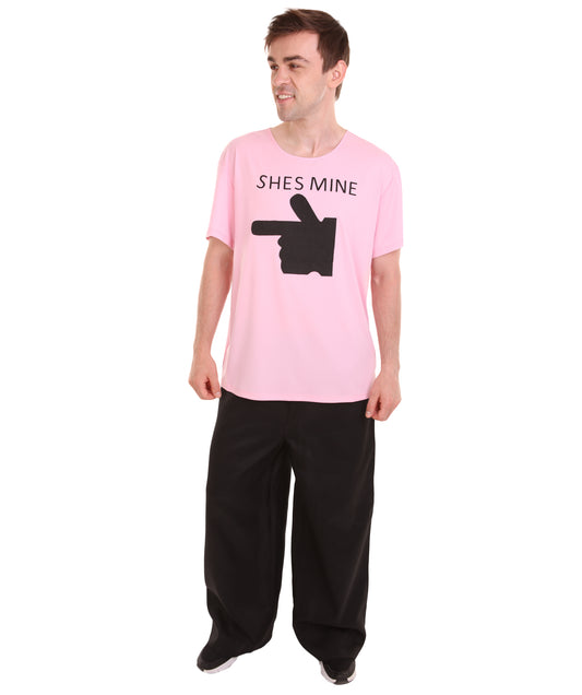 大人向け女性用 JCO-168_4 バレンタインデー ライトピンク マッチング カップル "He's Mine" Tシャツ コスプレ コスチュームコレクション