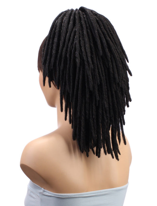 レディースファッション W-8312 ドレッドポニーテール ブラック ヘアピースウィッグ 合成繊維