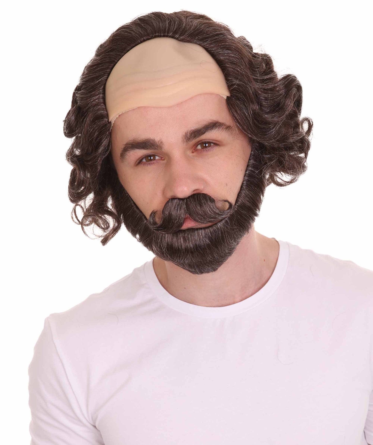 ハロウィンパーティ プレミアム 男性用 H-4416 ウィリアム・シェイクスピア ブラウンウィッグとフルひげセット