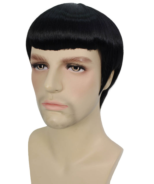 メンズ H-6025 SF スターシップ ショート ブラック コスプレウィッグ 難燃性合成繊維