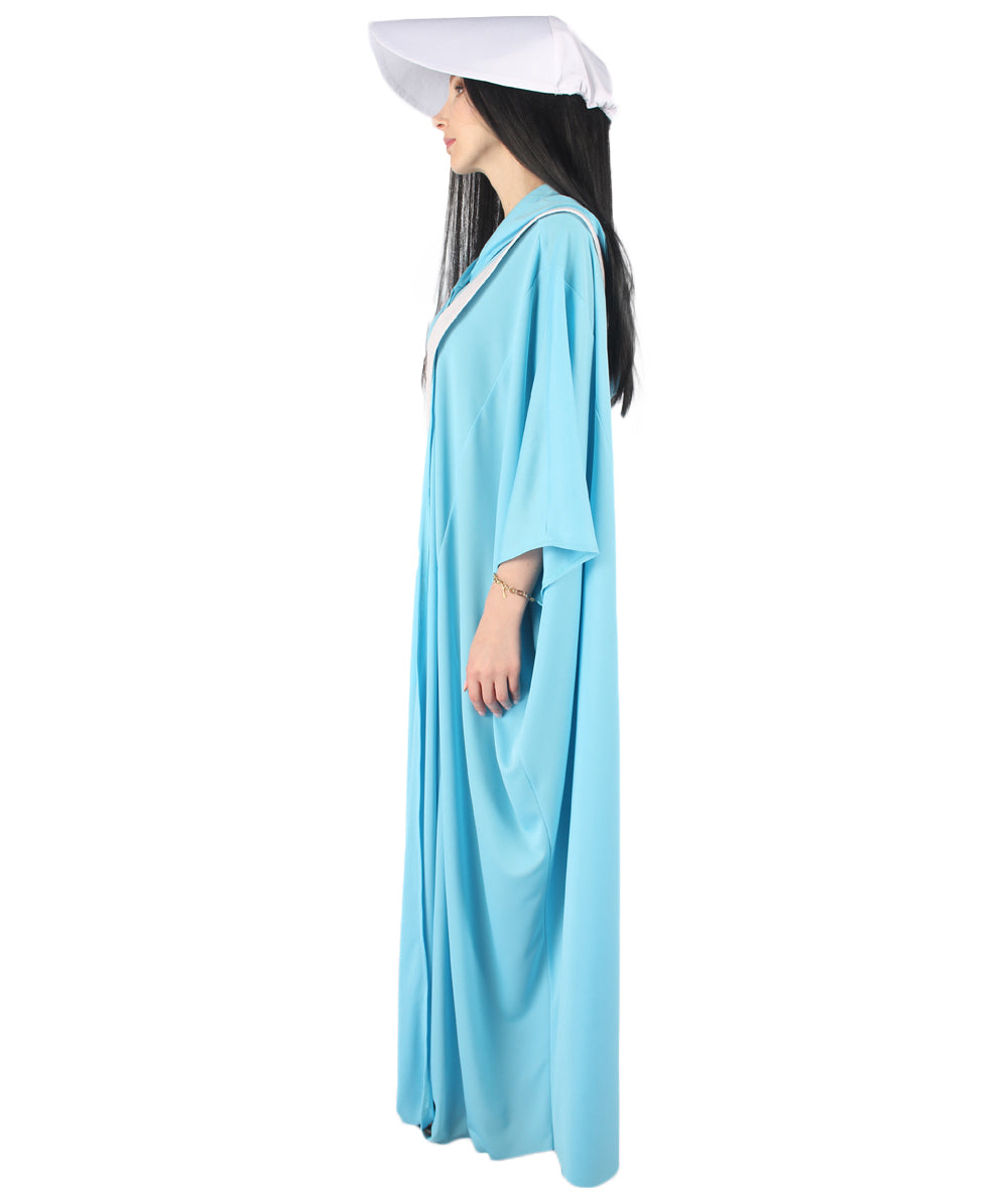 女性用 JCP-068_4 ライトブルー ローブ ハンドメイド コスプレ衣装とバッグ ボンネット付き