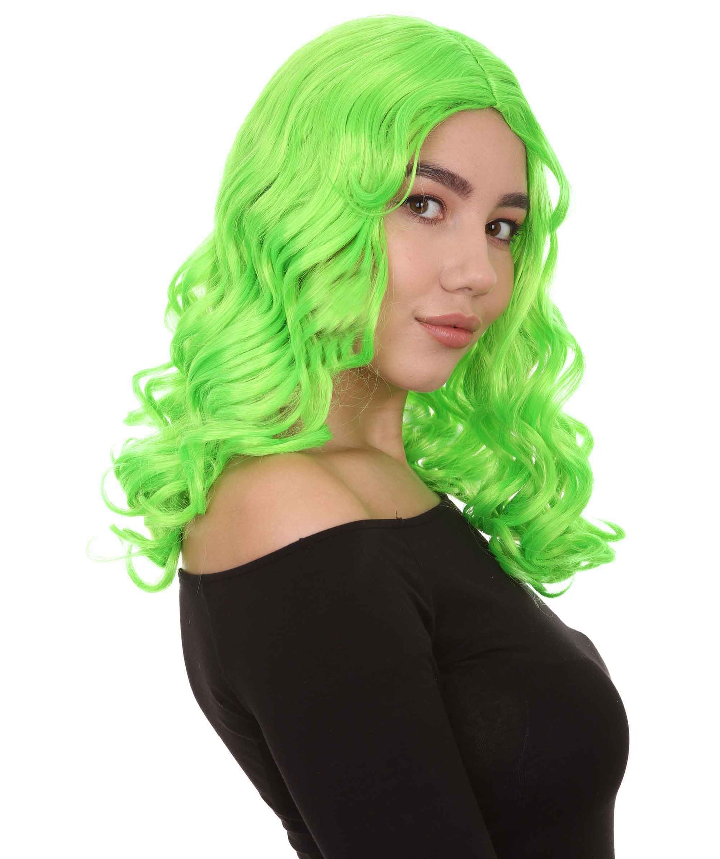 Wigs2you ハロウィンパーティープレミアム レディース H-1085 アリスウィッグ 鏡の国のアリス ライムカラー