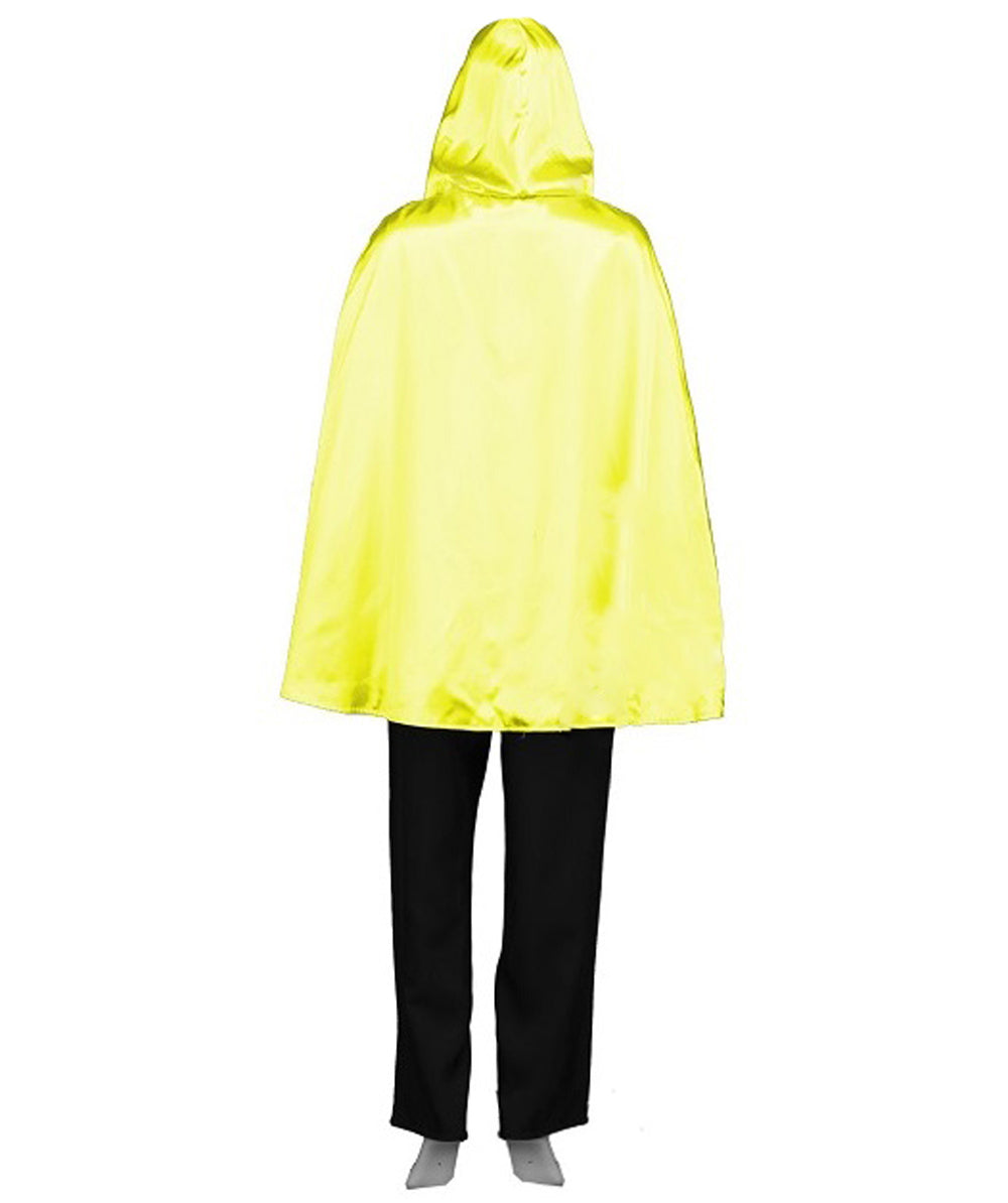 大人用女性の JCO-219_8 リバーシブルフード付きショートケープ イエロー&ブラック ハロウィンコスチューム