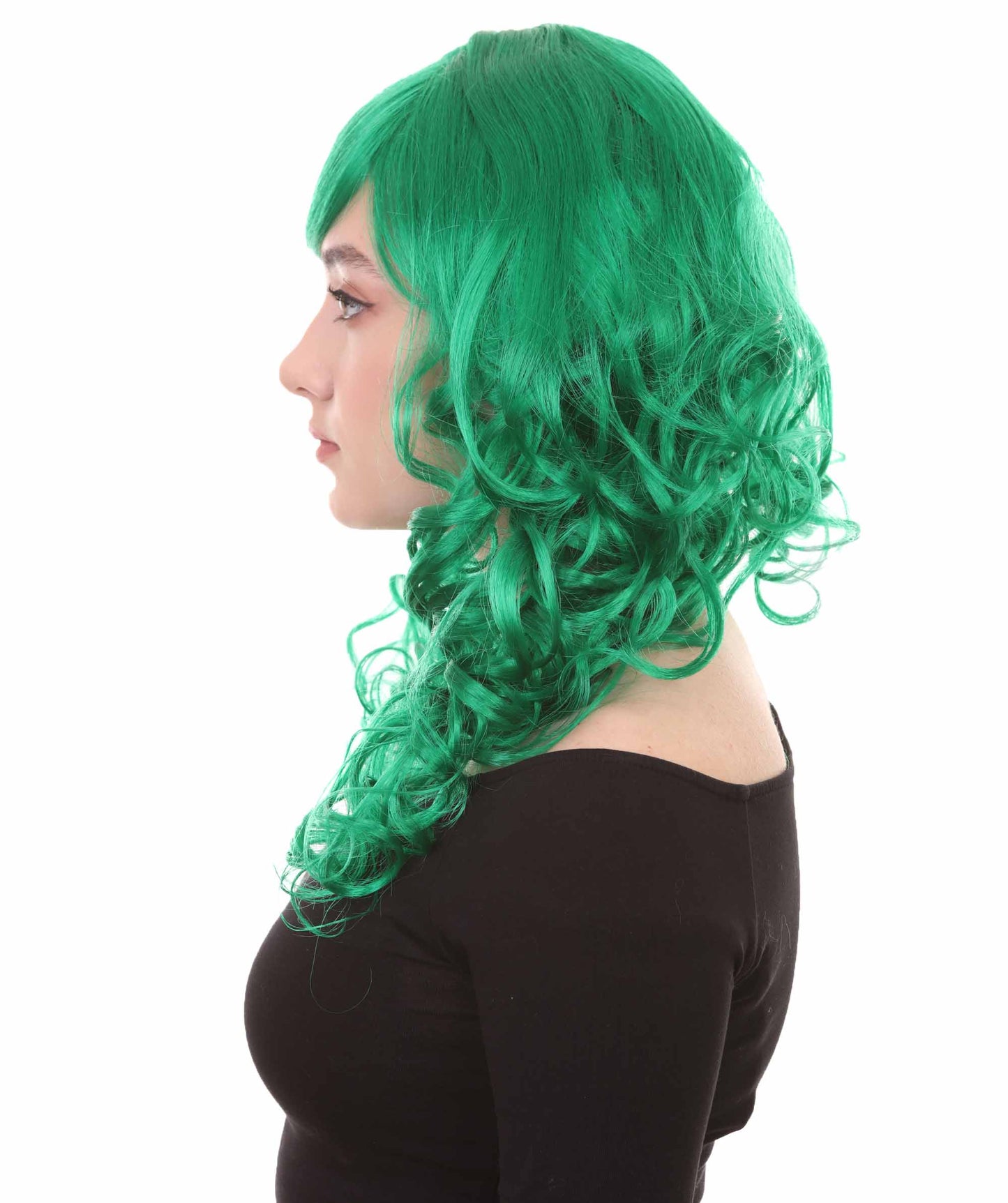 Wigs2you ハロウィンパーティープレミアムレディース H-1002 着用しやすい ベラウィッグ ダークグリーン色
