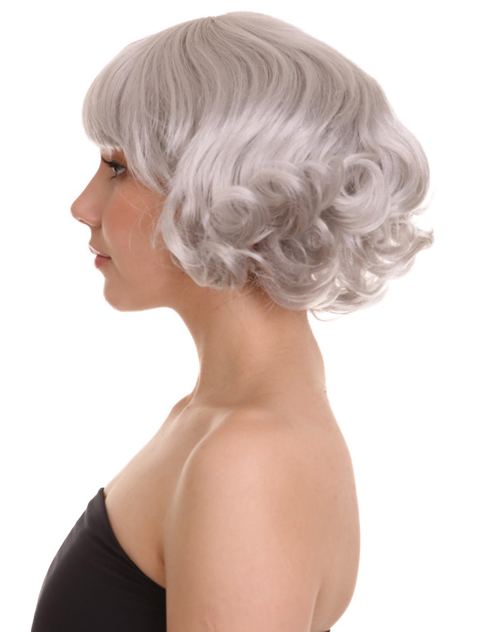 Wigs2you ハロウィン パーティー プレミアム レディース H-1361 着けやすい 快適なフィット感 カーニバル グレー ウェーブのかかったウィッグ