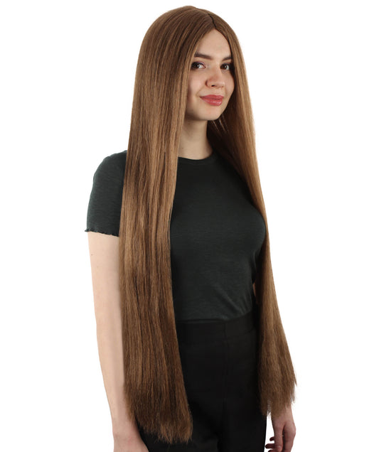 女性 36インチ 超長いウィッグ ライトブラウン H-5379_12 バングなし コスプレ衣装の髪ウィッグ