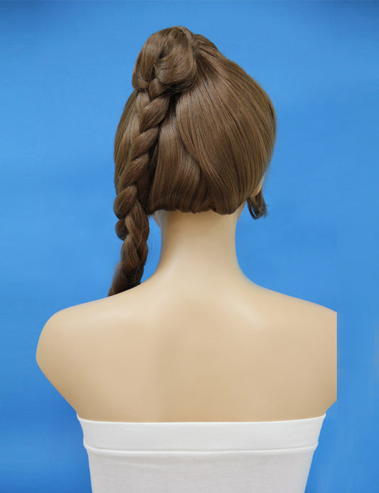 レディースファッション W-528 ロングウェーブ ライトブラウン コスプレウィッグ