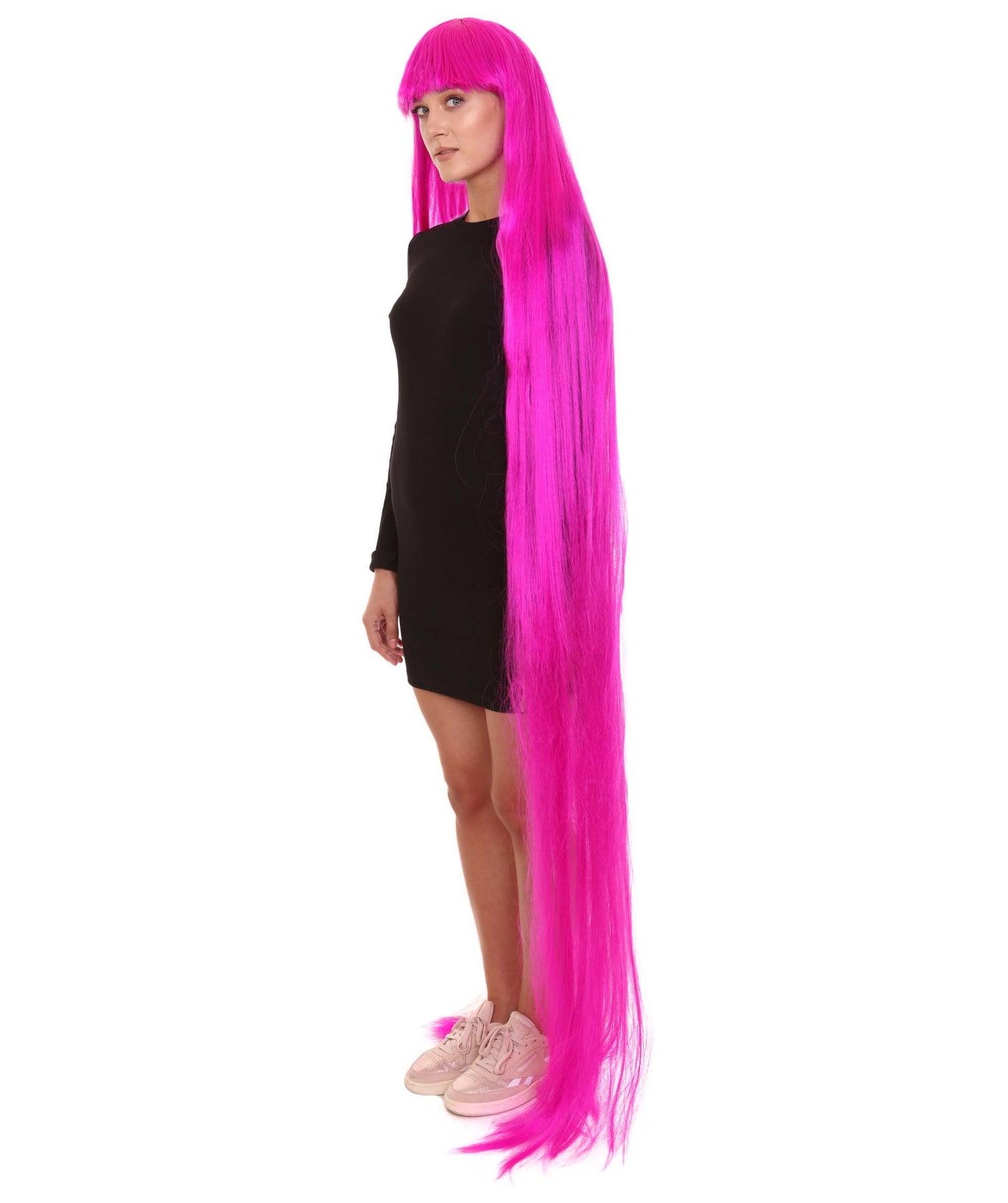 70エクストラロングネオンフューシャ女性用ウィッグコレクション H-3261 華やかなハロウィンウィッグ プレミアム通気性のあるキャップレスキャップ