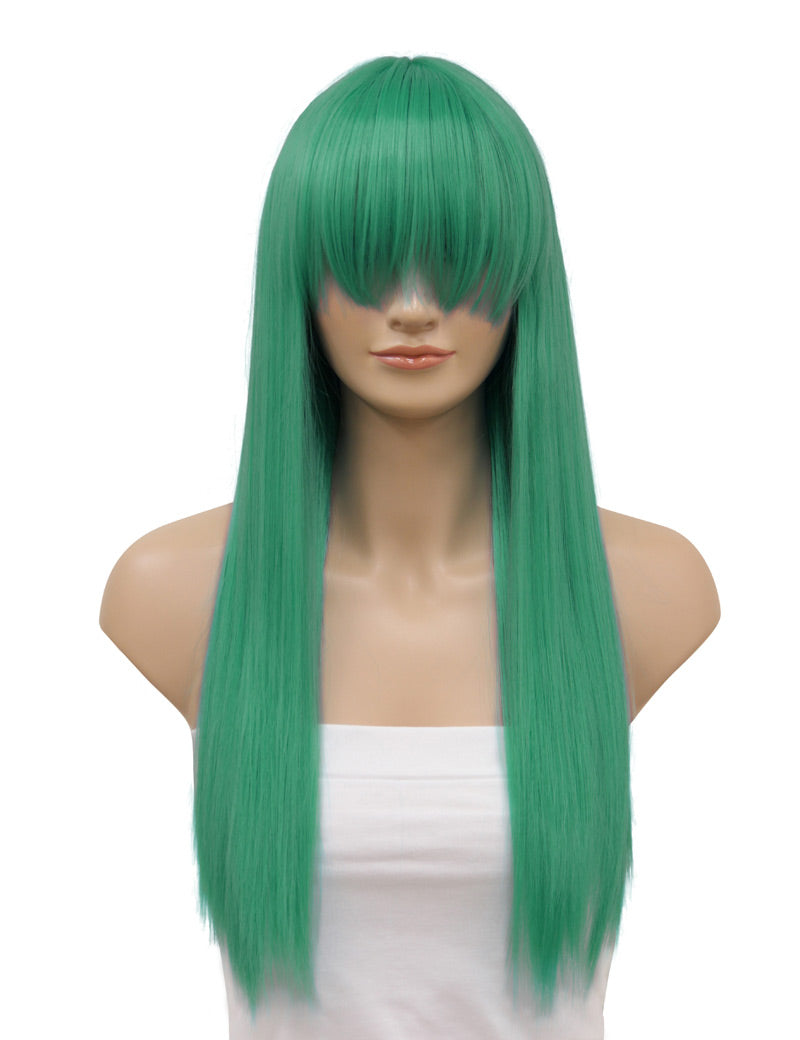 レディースファッション C-016 ロングストレート C-シアン コスプレ ヒートスタイルウィッグ
