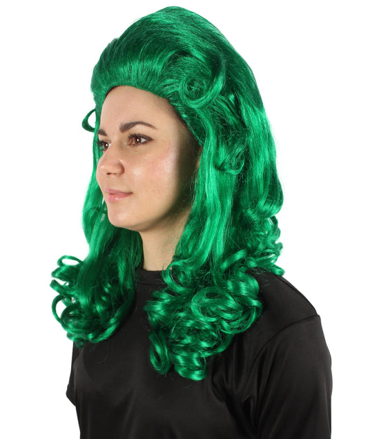 女性用トロールロングカーリーウィッグ ダークグリーン H-5247_DGR ファンシースタイル プレミアムハロウィンパーティーウィッグコレクション