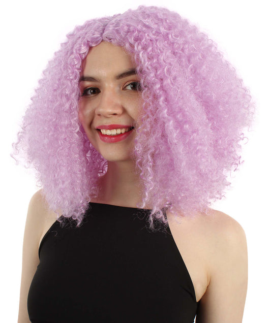 女性用ショルダーレングスカーリーウィッチウィッグ ライトパープル H-5374_13 合成繊維ヘア ハロウィンパーティーウィッグコレクション