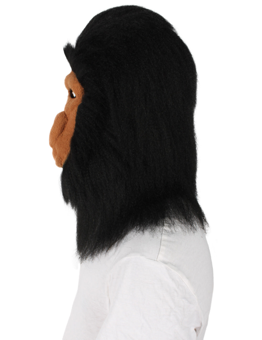 ハロウィンパーティープレミアムメンズ H-5646-BLK ヘアリーユニセックスエイプマスクのみ 黒 軟らかい合成繊維