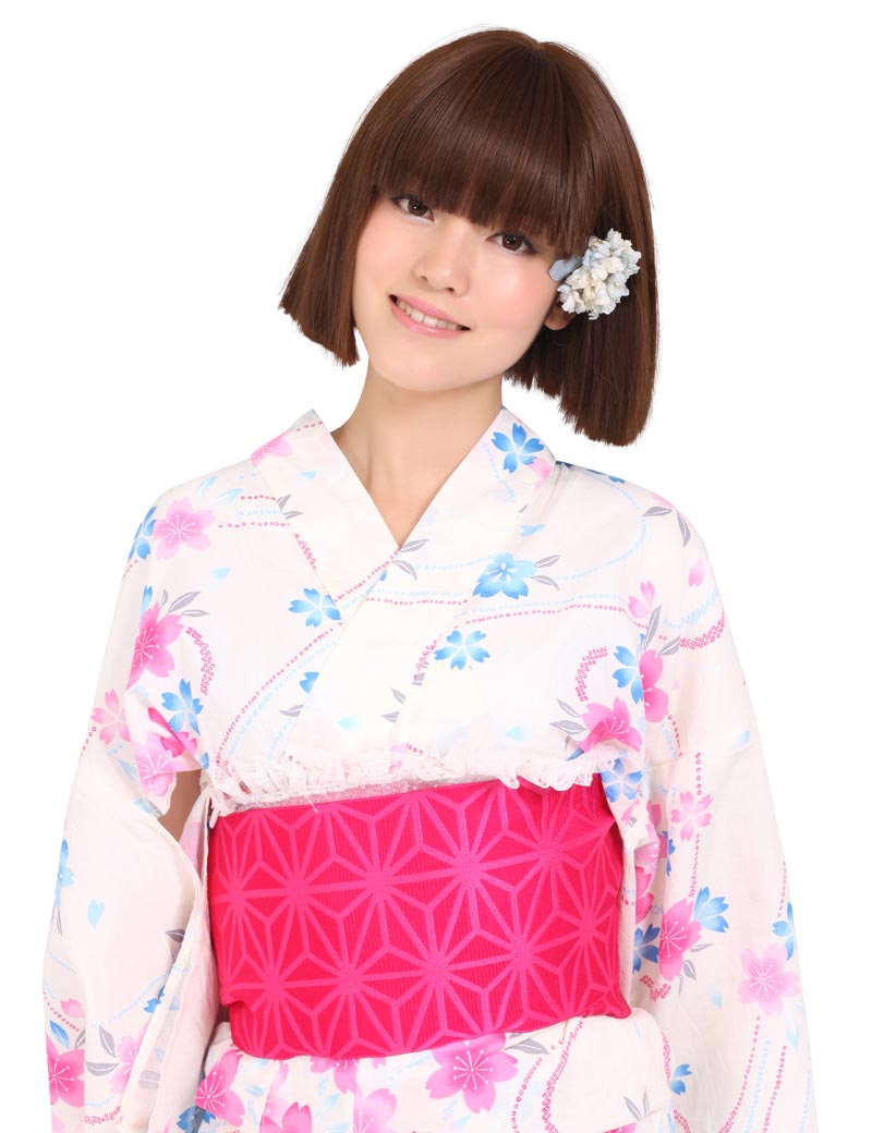 "耐熱商品☆レトロな印象のミディアムヘア!綺麗に整えられた毛先で和装にもピッタリなスタイルです♪ ウィッグネット付き ♪ W-591 "